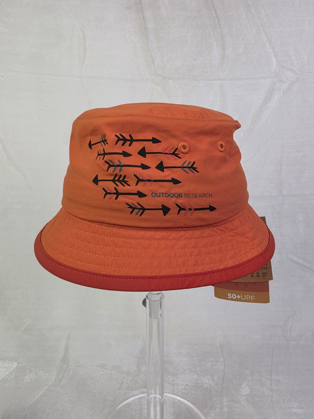 Outdoor Research Bucket Hat Youth Kids Medium Orange Arrows Sun Hat 50+UPF NWT‎